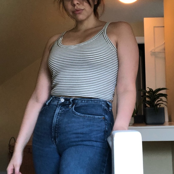 Cropped striped tank top - Picture 1 of 4